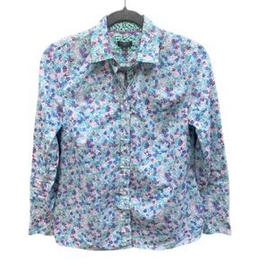 TALBOTS PETITE. Floral  Shirt - Blue and‎ Pink
